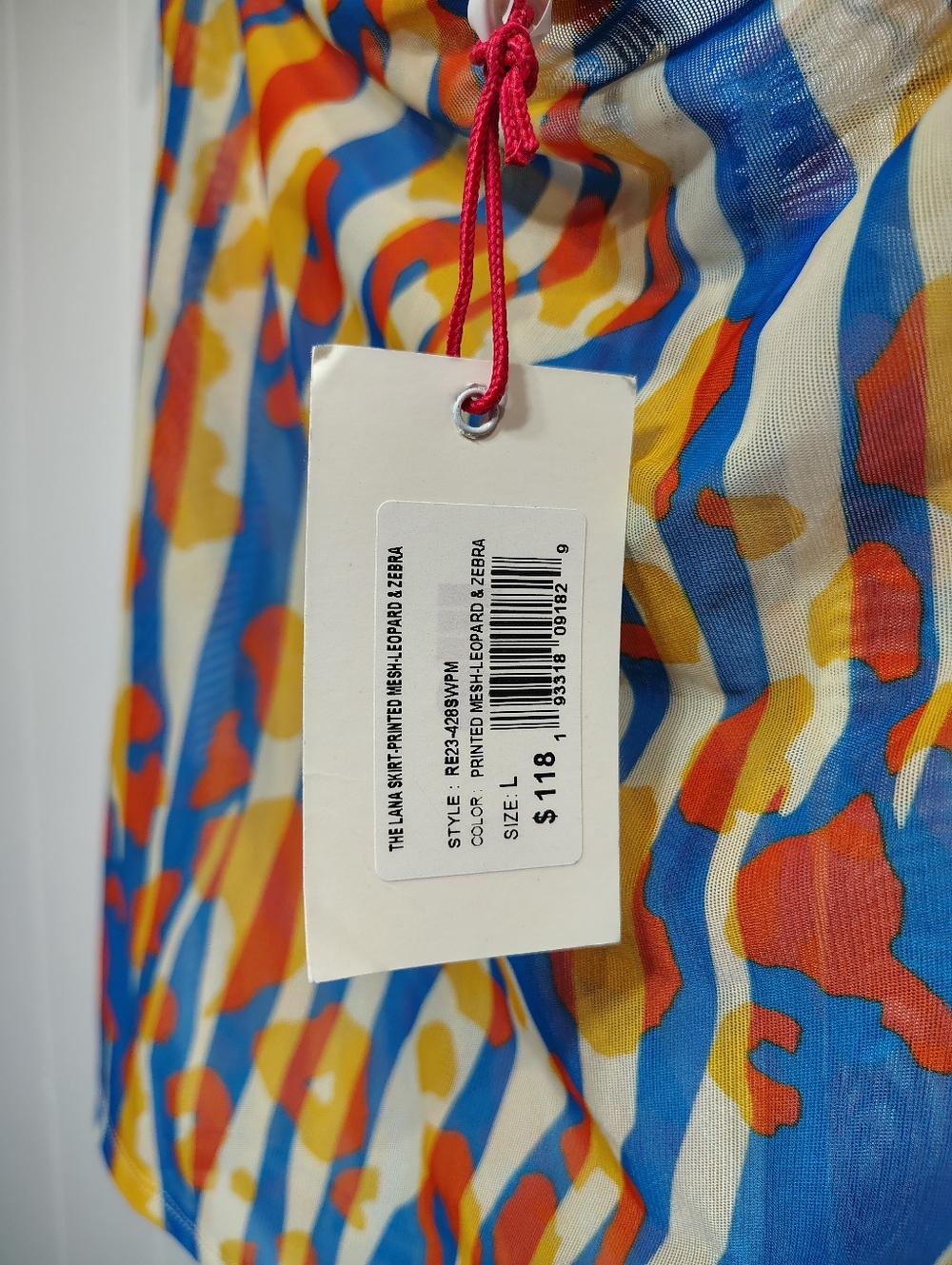 Solid & Striped The Lana Skirt Cover-Up Mesh Leopard Zebra Print Size L NWT - Picture 3 of 4